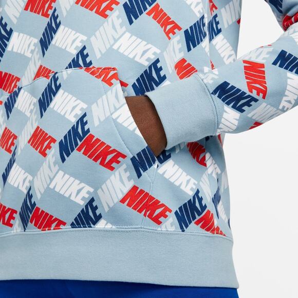 Vintage Nike Hoodie Size S PTP 19.5 90s Block Letter Nike Allover Pattern - Picture 1 of 11